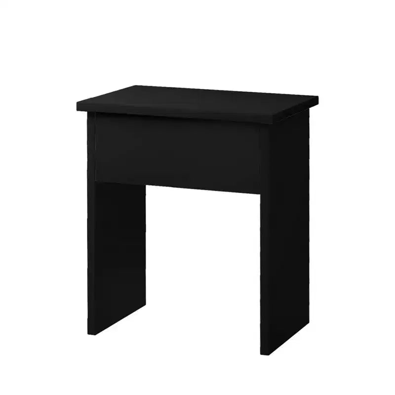 AEELLEEA Scrivania Trucco con Specchio, Luci e Piano in Vetro, Tavolo da Trucco Moderno con Cassetti per Camera da Letto, Nero, Spina USA