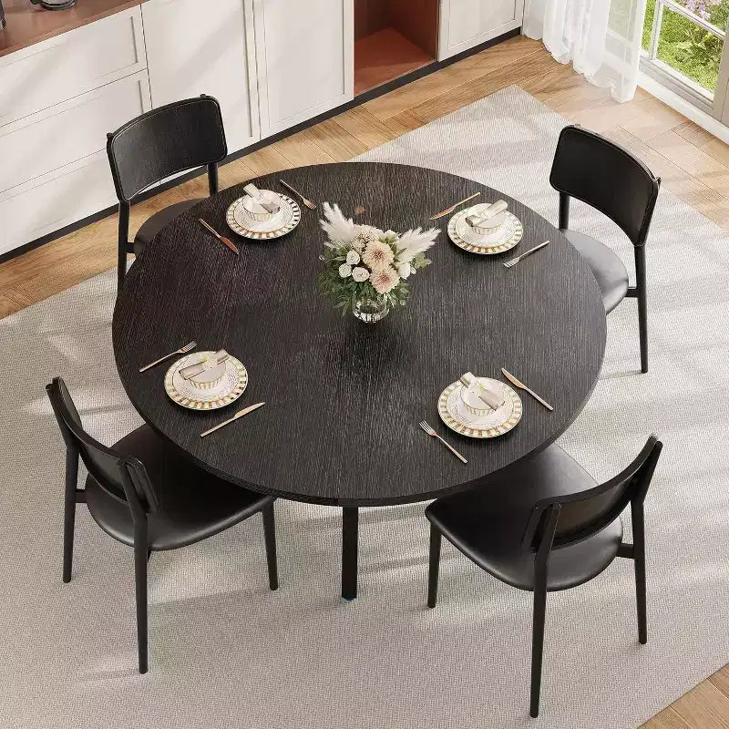 COZONY Tavolo da Pranzo Rotondo 47 per 4-6 Persone, Tavolo da Cucina Salvaspazio con Struttura in Metallo, Tavolo da Pranzo Circolare Moderno per Piccoli Spazi (Solo Tavolo)