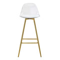 Modern Comfortable Upholstered Bar Stool with Metal Legs