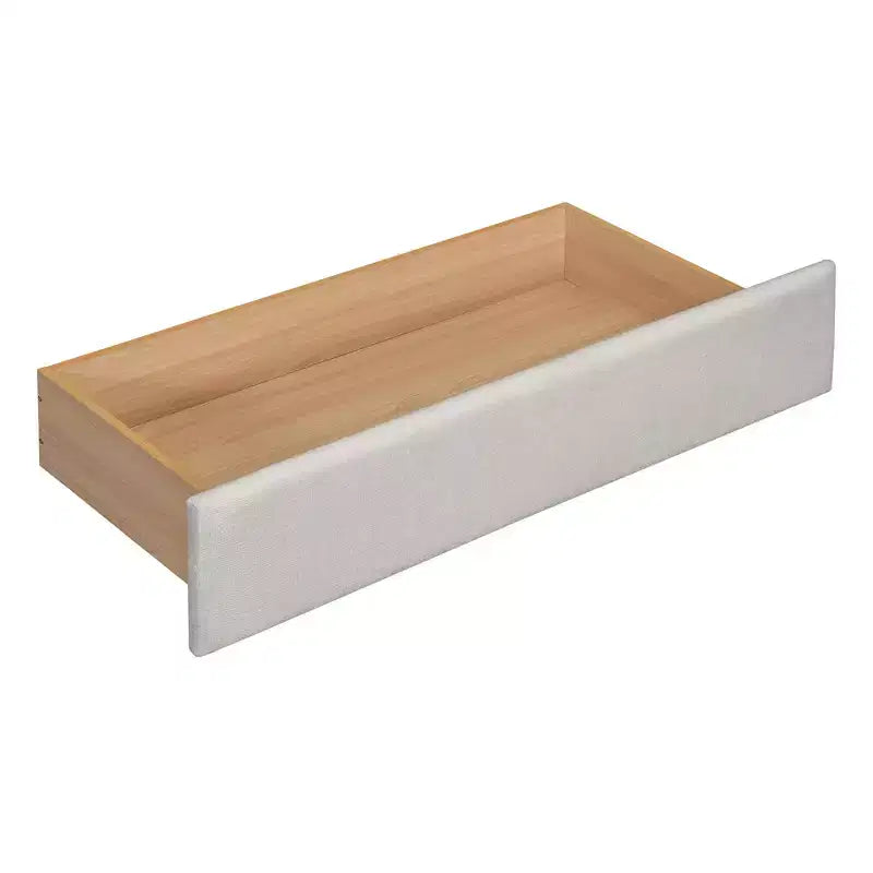 Letto a piattaforma Queen Size imbottito con testiera contenitore a ribalta, luci di lettura, 2 cassetti, ripiani e letto estraibile