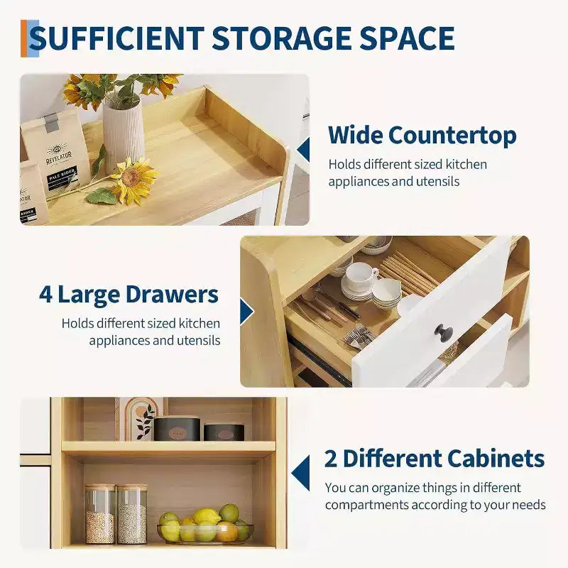 Acekool 55 Madia da Cucina, Credenza Sottolavello in Noce con Cassetto, Ante in Vetro e Ripiani Regolabili, Mobile Bar per Sala da Pranzo
