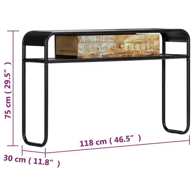 vidaXL Tavolo Consolle Tavolo da Ingresso Tavolo Laterale con Cassetto Legno Massello di Mango