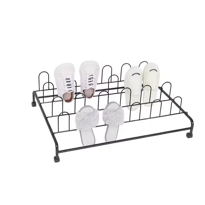 J&V TEXTILES Contenitore per Scarpe Sottoletto, Scarpiera Sottile con Ruote, Organizzatore di Scarpe Sottoletto con Struttura in Metallo