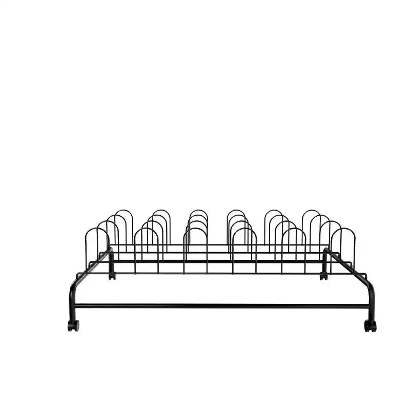 J&V TEXTILES Contenitore per Scarpe Sottoletto, Scarpiera Sottile con Ruote, Organizzatore di Scarpe Sottoletto con Struttura in Metallo