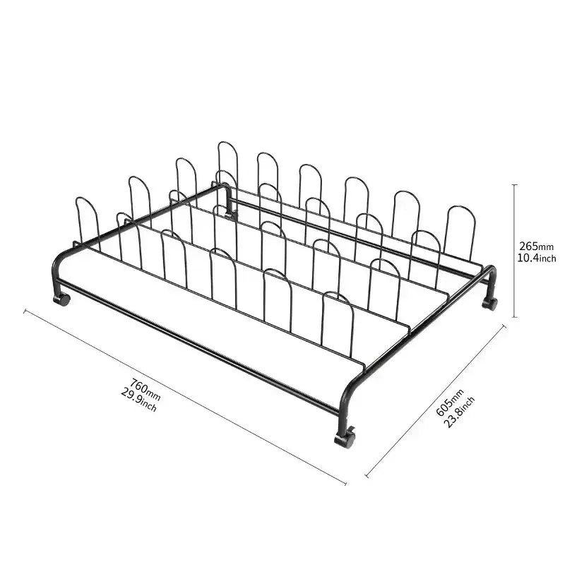 J&V TEXTILES Contenitore per Scarpe Sottoletto, Scarpiera Sottile con Ruote, Organizzatore di Scarpe Sottoletto con Struttura in Metallo