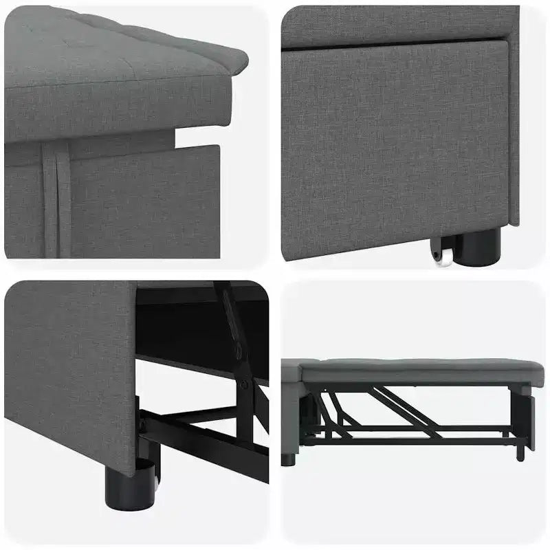 vidaXL Divano letto grigio chiaro 194 x 67 x 37 cm in tessuto
