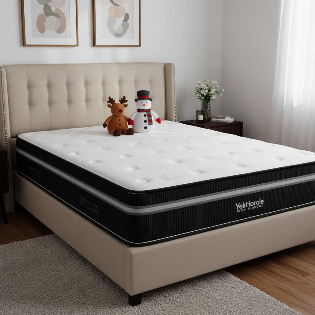 14 Inch King Hybrid Mattress in a Box with Gel Memory Foam, Medium Firm, Pressure Relief, Antisensitivity, CertiPUR-US Certified