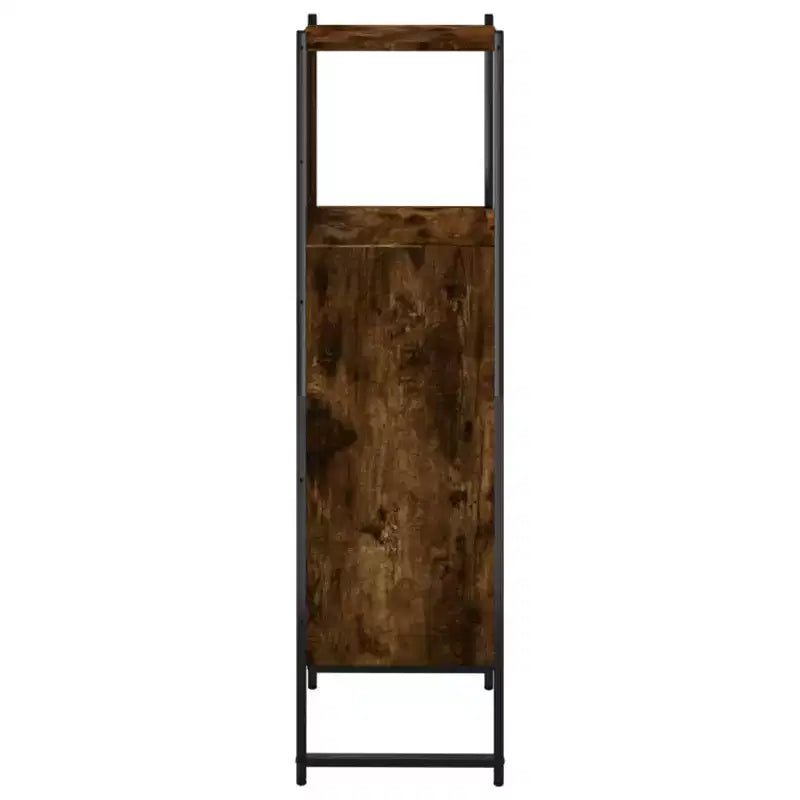 59 Tavola da Buffet Curva Vintage con Maniglie Grandi in Legno, Intaglio Verticale a Grana di Legno e Ripiani Regolabili