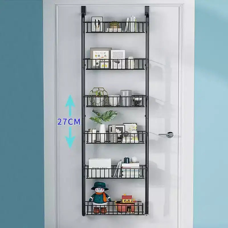 Acekool organizer per dispensa da appendere alla porta, organizer a 6 ripiani in metallo resistente per cucina
