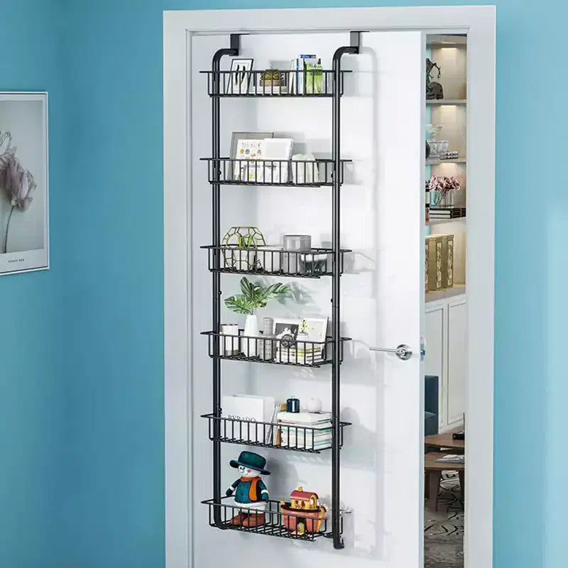 Acekool organizer per dispensa da appendere alla porta, organizer a 6 ripiani in metallo resistente per cucina