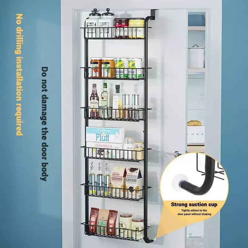 Acekool organizer per dispensa da appendere alla porta, organizer a 6 ripiani in metallo resistente per cucina