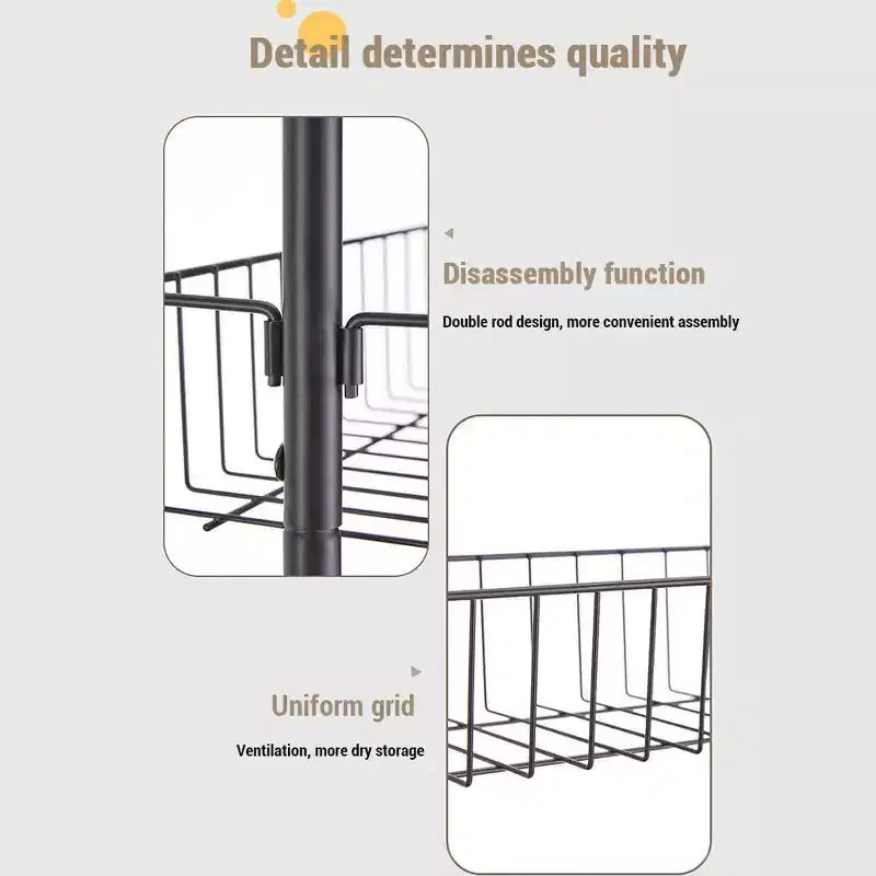 Acekool organizer per dispensa da appendere alla porta, organizer a 6 ripiani in metallo resistente per cucina