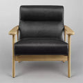 Art Leon Modern Leather and Oak Accent Chair