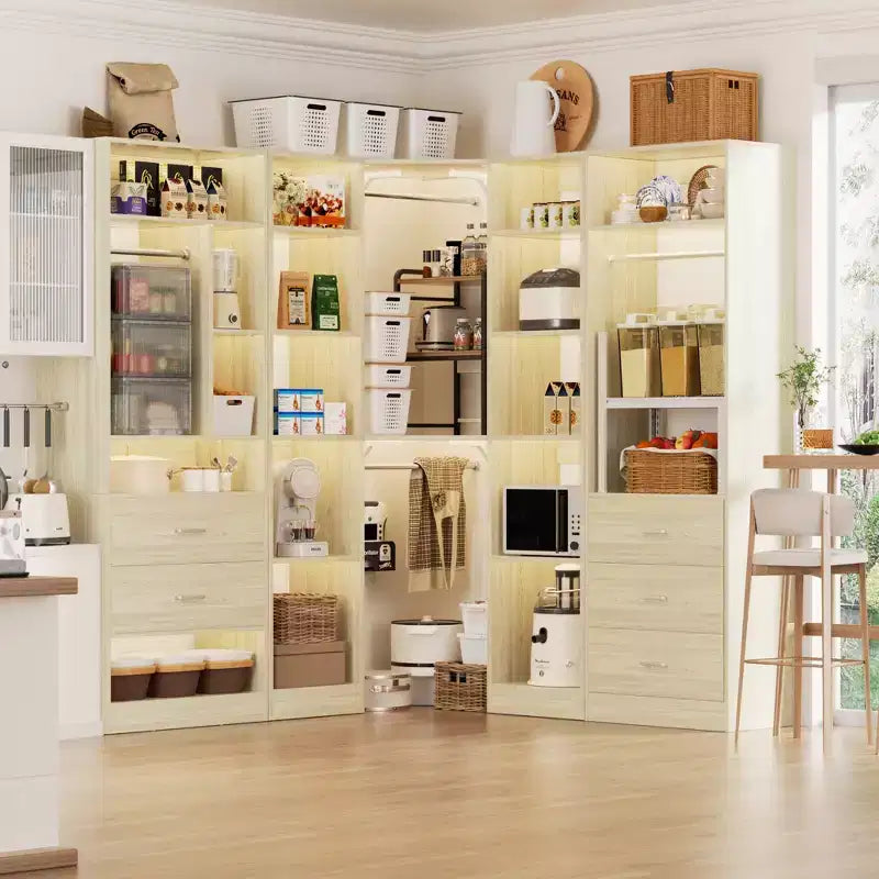 Sistema organizer armadio autoportante Besiost con 5 cassetti e 12 ripiani