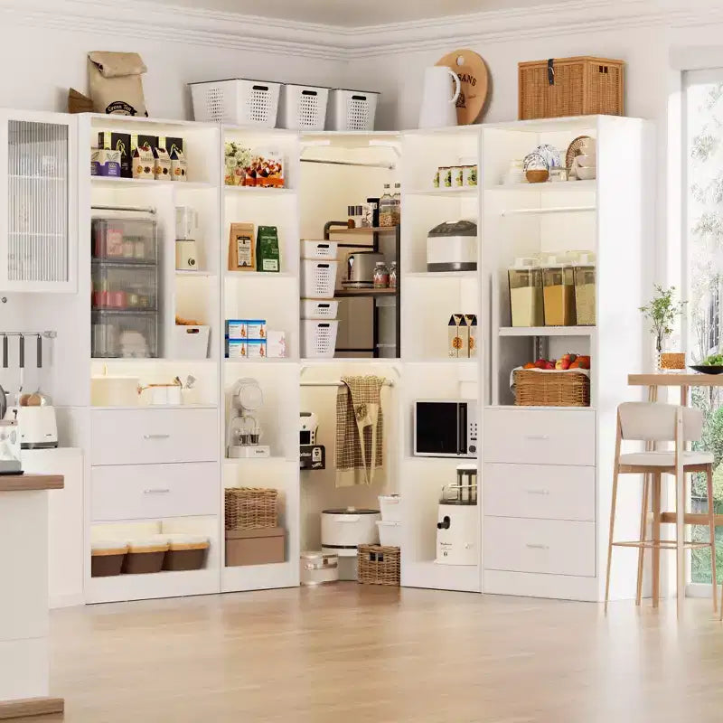 Sistema organizer armadio autoportante Besiost con 5 cassetti e 12 ripiani