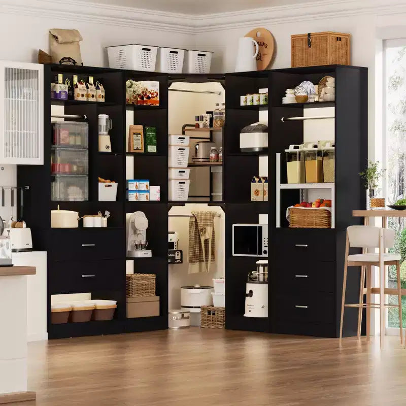 Sistema organizer armadio autoportante Besiost con 5 cassetti e 12 ripiani