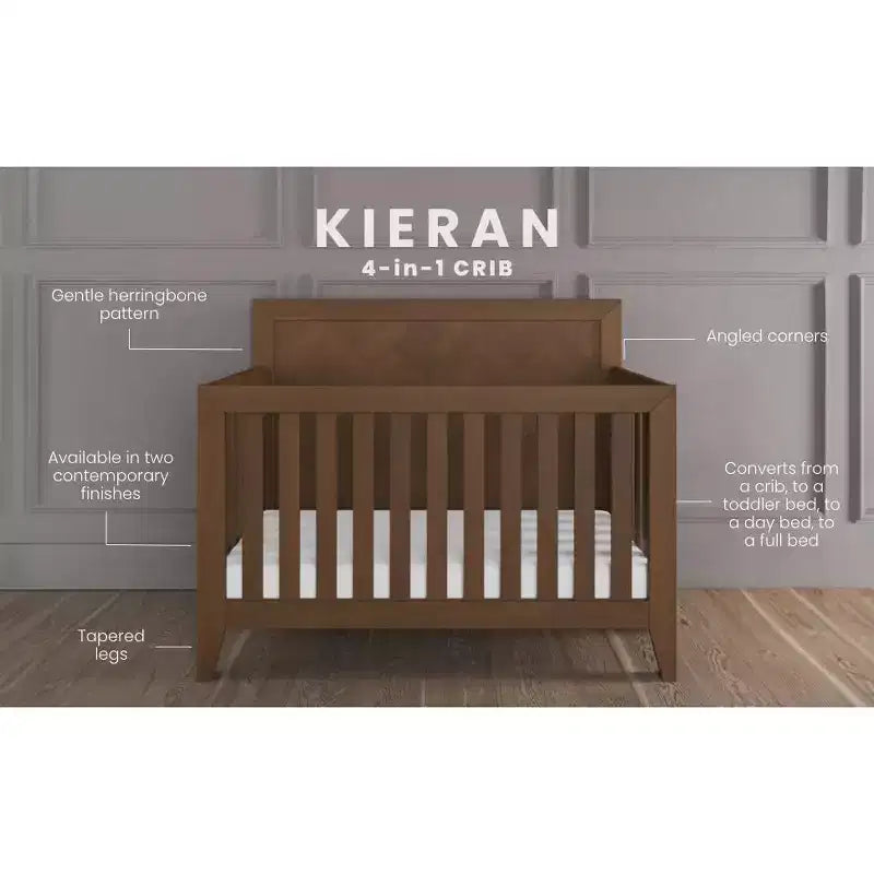 Culla Convertibile Child Craft Kieran 4-in-1, Si Trasforma in Lettino da Giorno, Lettino per Bambini, Letto Matrimoniale, 3 Posizioni Materasso, Finitura Sicura per Neonati