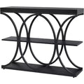 Acekool Grain Console Table, Slim 3-Tier Sofa Table with Geometric Legs for Entryway or Behind Couch
