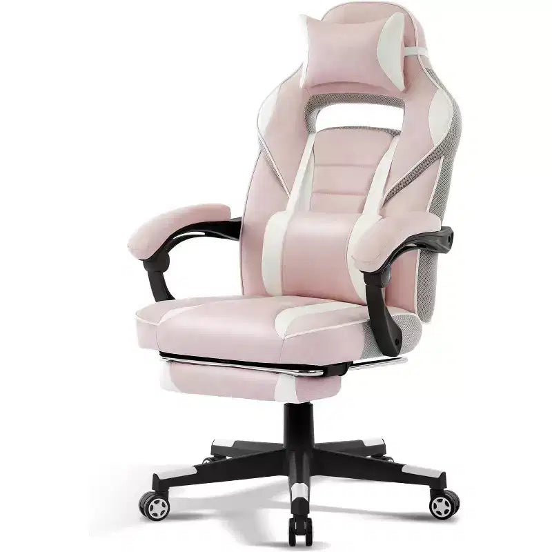 Acekool Sedia da gaming ergonomica per adulti, in pelle PU, massaggio lombare, poggiapiedi, regolabile, per ufficio o gaming