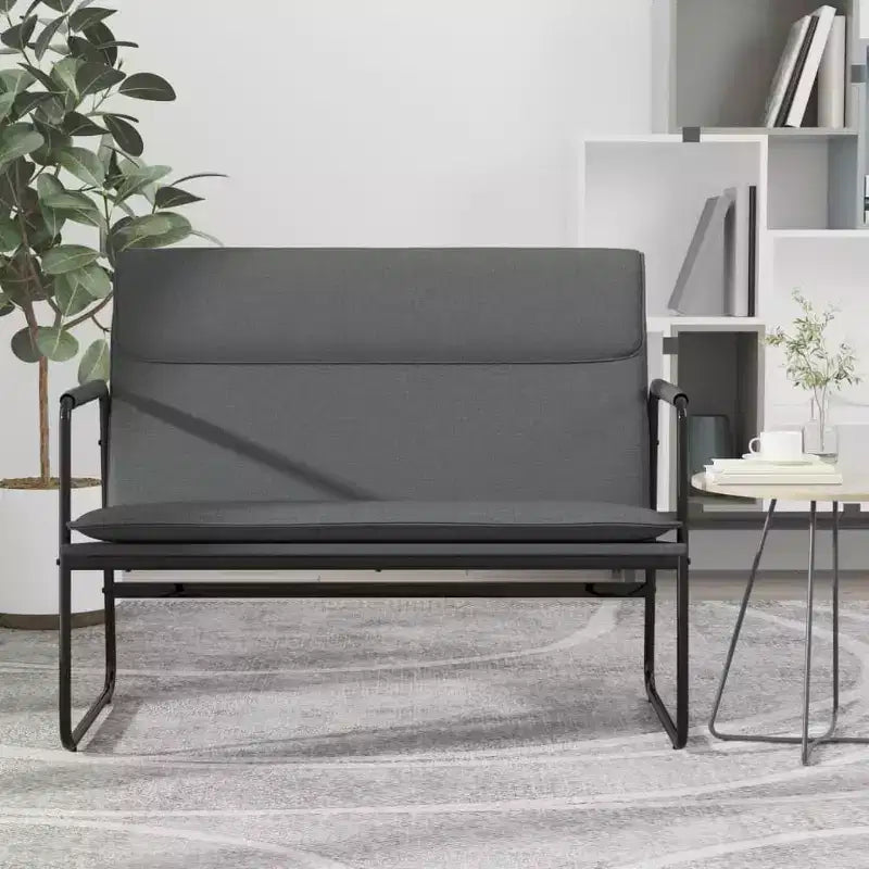 vidaXL Panchina Grigio scuro 100x64x80 cm Tessuto - Grigio scuro