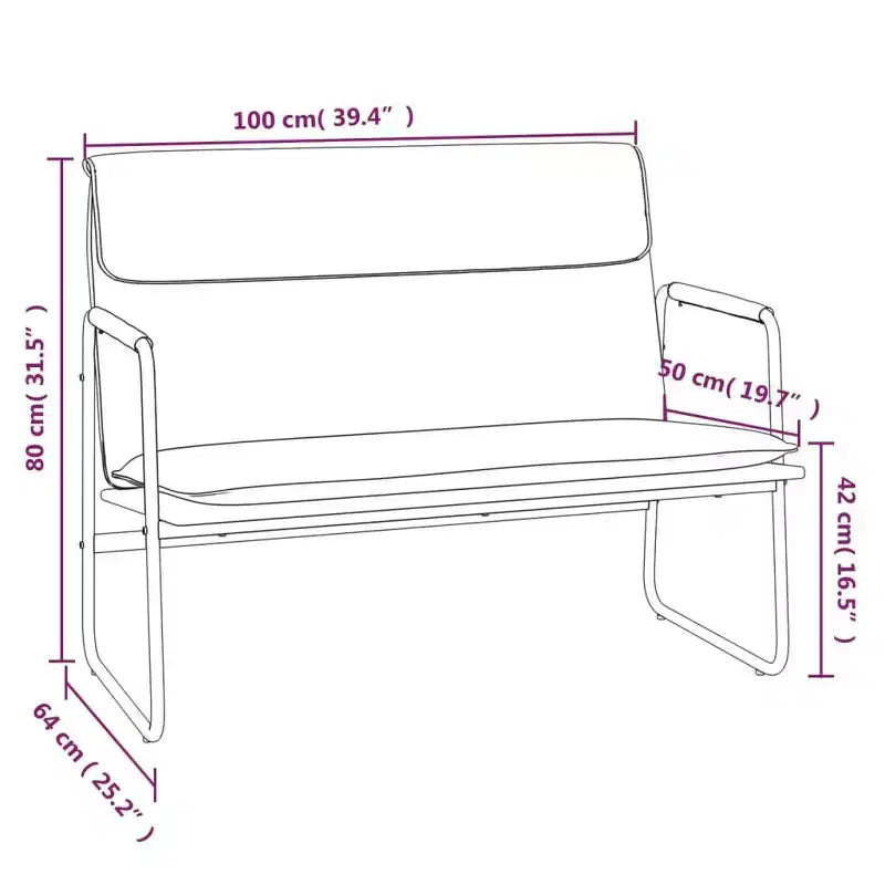 vidaXL Panchina Grigio scuro 100x64x80 cm Tessuto - Grigio scuro
