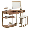 GDFStudio Easton Freestanding Bathroom Vanity with Storage Drawer and Stool