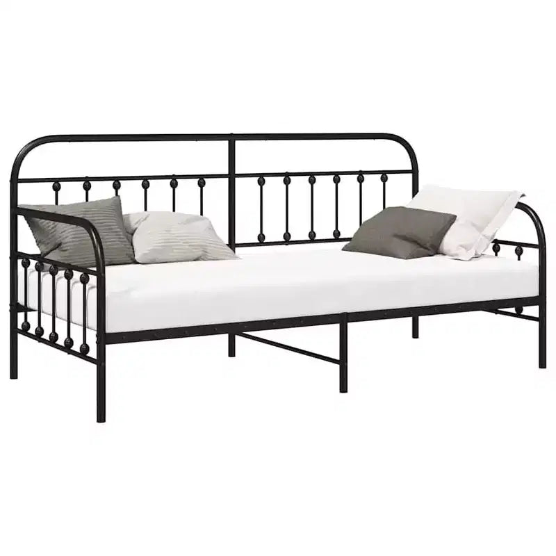 vidaXL Struttura Divano Letto con Testiera - Nera 100 x 200 cm senza letto estraibile