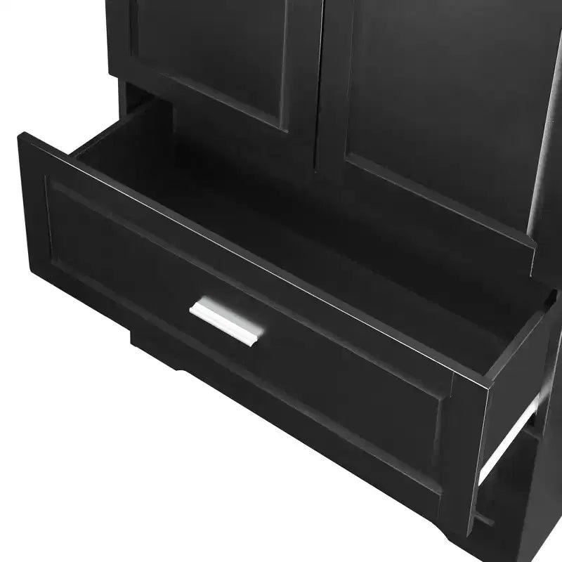 CASAINC Mobiletto da bagno alto con due ante e cassetti, ripiano regolabile, pannello in MDF