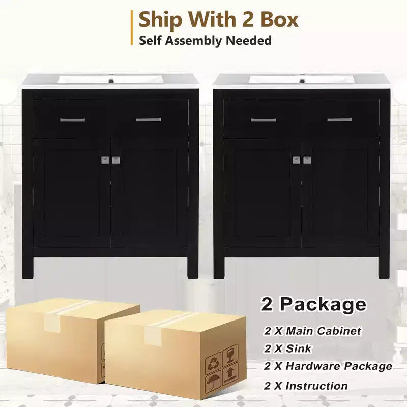 Mobile bagno 150 cm con doppio lavabo, mobile da bagno con ante e cassetti a chiusura ammortizzata