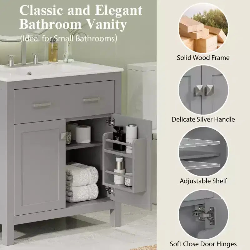Mobile bagno 150 cm con doppio lavabo, mobile da bagno con ante e cassetti a chiusura ammortizzata