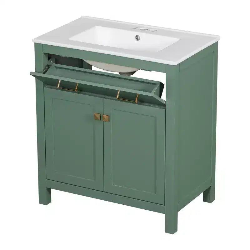 Mobile bagno 150 cm con doppio lavabo, mobile da bagno con ante e cassetti a chiusura ammortizzata