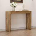 Okak Elegant Wood Grain Texture Veneer Console Table with 2 Drawers,Farmhouse Sofa Table Bar Table for Living Room,Hallway