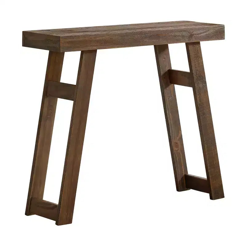 Consolle in legno massello Lawas di Alaterre Furniture - Tavolino da ingresso piccolo in stile moderno coloniale di 91 cm