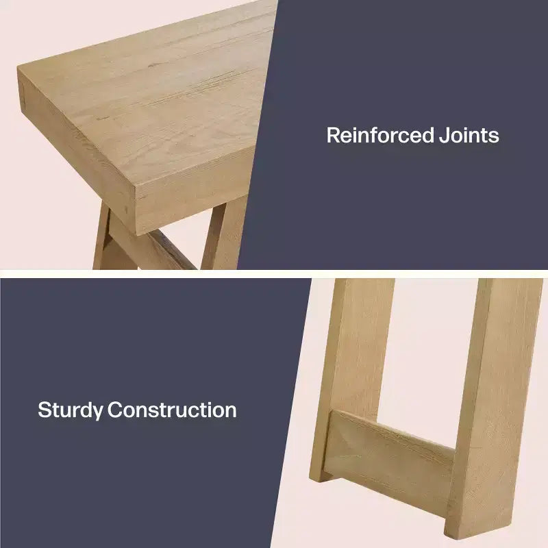 Consolle in legno massello Lawas di Alaterre Furniture - Tavolino da ingresso piccolo in stile moderno coloniale di 91 cm