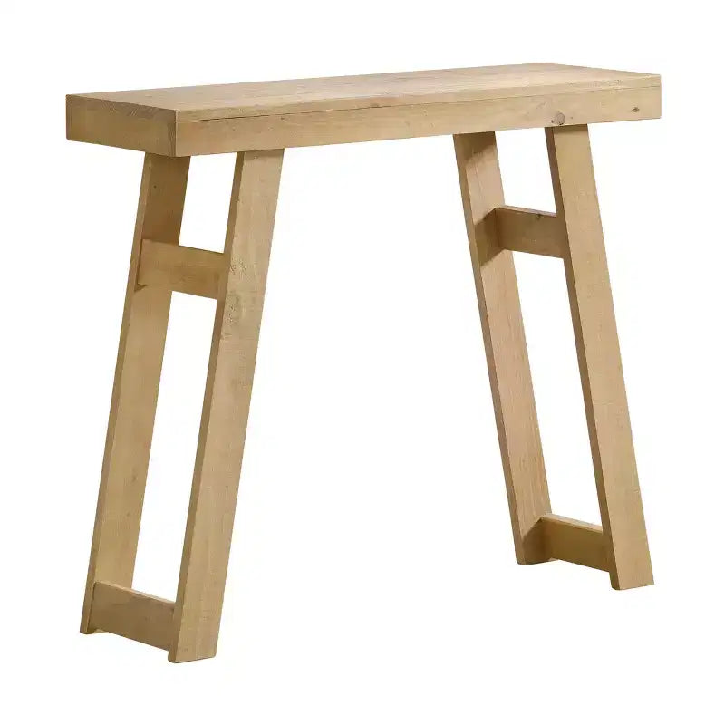 Consolle in legno massello Lawas di Alaterre Furniture - Tavolino da ingresso piccolo in stile moderno coloniale di 91 cm