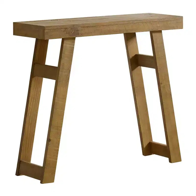 Consolle in legno massello Lawas di Alaterre Furniture - Tavolino da ingresso piccolo in stile moderno coloniale di 91 cm