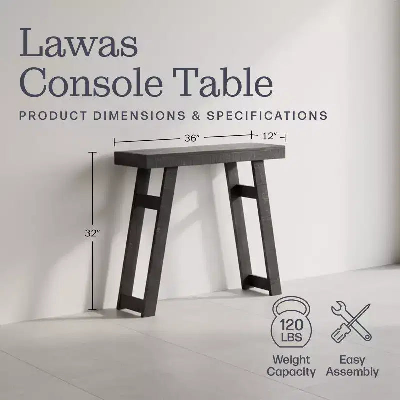 Consolle in legno massello Lawas di Alaterre Furniture - Tavolino da ingresso piccolo in stile moderno coloniale di 91 cm