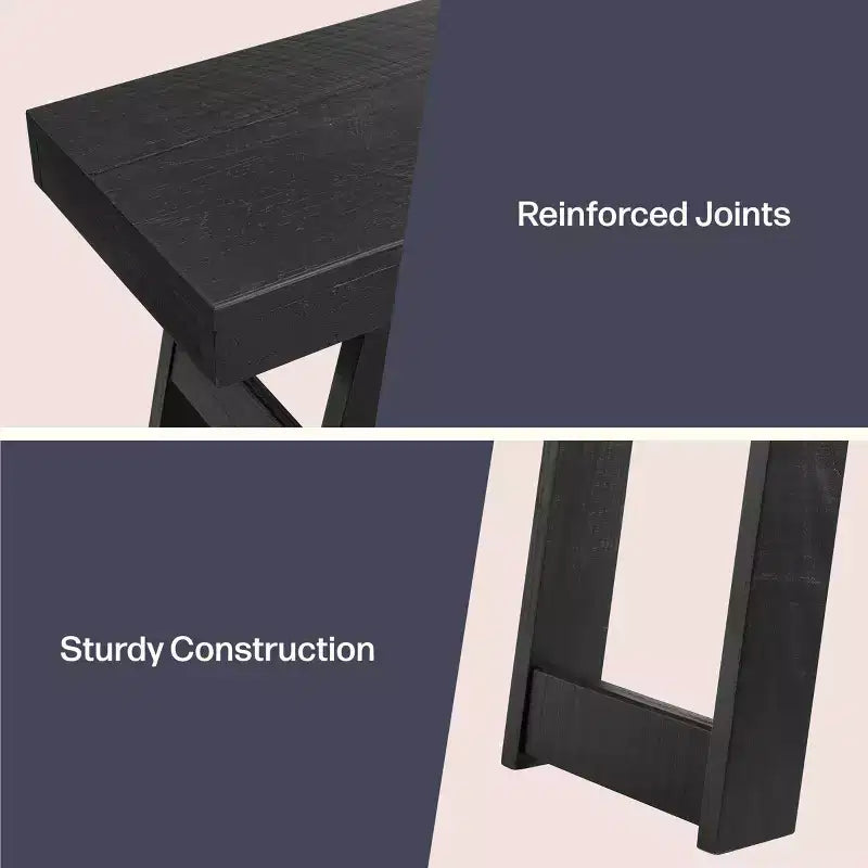 Consolle in legno massello Lawas di Alaterre Furniture - Tavolino da ingresso piccolo in stile moderno coloniale di 91 cm