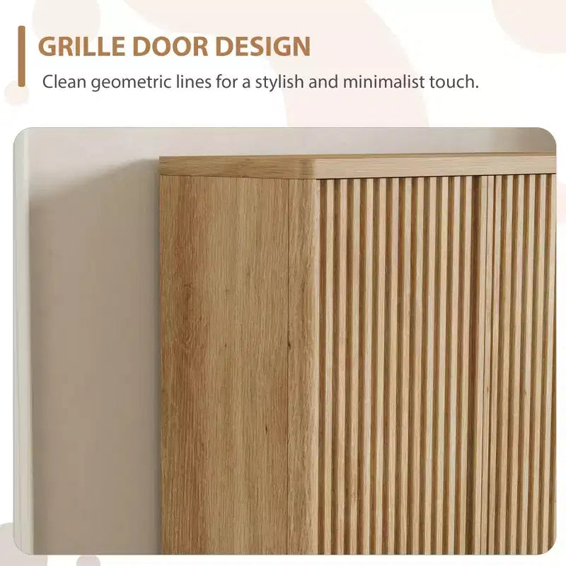 Scarpiera da 80 cm con Anta Scanalata, Mobile Contenitore a 5 Livelli con 4 Ripiani Regolabili, Panchina Rustica da Ingresso per Corridoio e Foyer