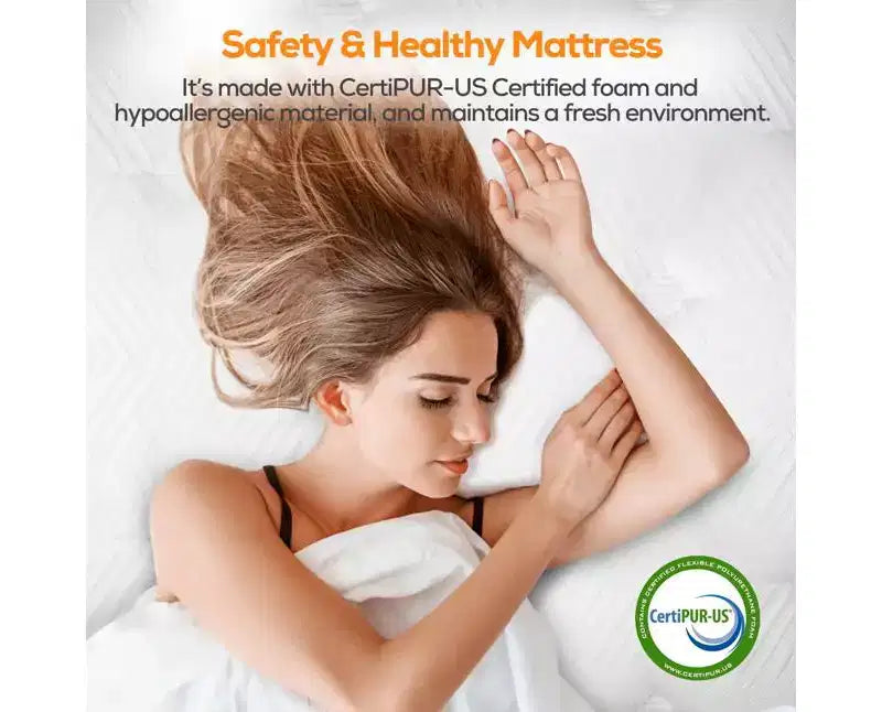 Materasso King, Materasso in memory foam con gel da 14 pollici a media rigidità, certificato CertiPUR-US
