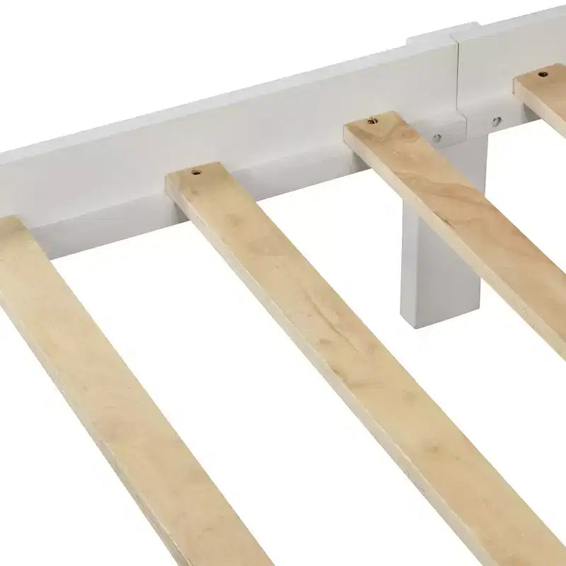 Piattaforma letto in legno Luxystar con testiera e pediera, bianco
