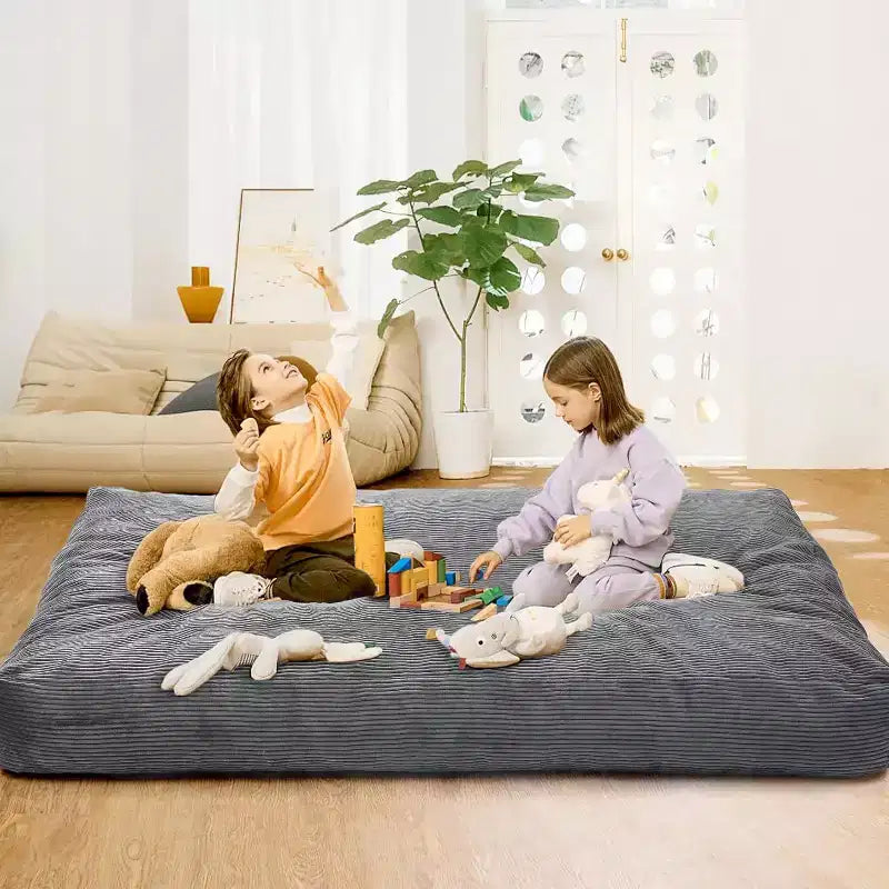 Sedia convertibile a sacco per adulti con rivestimento in velluto a coste lavabile, letto a sacco oversize