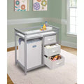 HomeStock Modern Nursery Changing Table with Three Storage Baskets & Large Hamper, Durable Wood Frame, Multi-Use Design