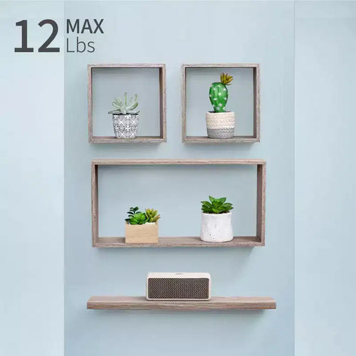17.7 Maple Floating Shelf C invisible-bracket wood wall mount, perfect bathroom/bedroom/kitchen dcor or book/plant display, easy install.