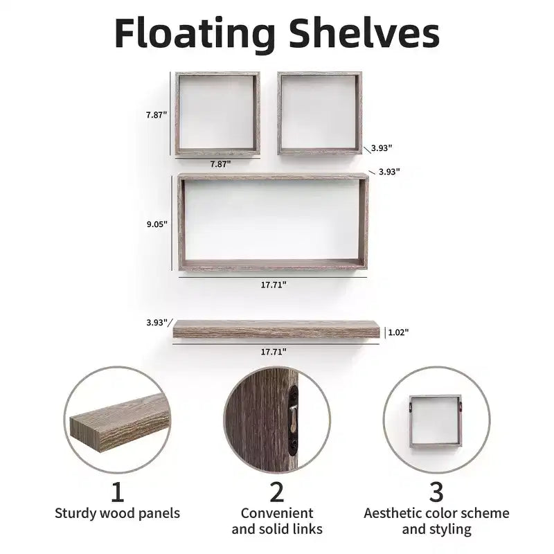 Mensola galleggiante in acero da 17,7 con staffa a scomparsa, montaggio a parete in legno, perfetta per l'arredamento di bagno/camera da letto/cucina o per esporre libri/piante, facile installazione.