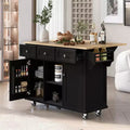 TUYOHW Isola da Cucina con Ruote da 134,8 cm con Anta a Ribalta, Mobile Contenitore e 3 Cassetti